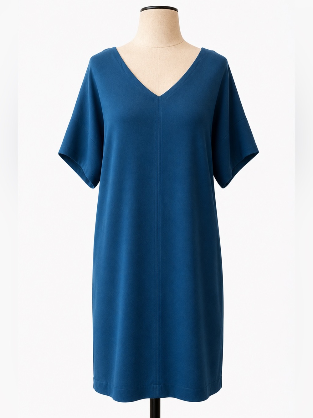 Madewell Teal Blue V-Neck Shift Dress | Medium Minimalist Everyday Dress Medium